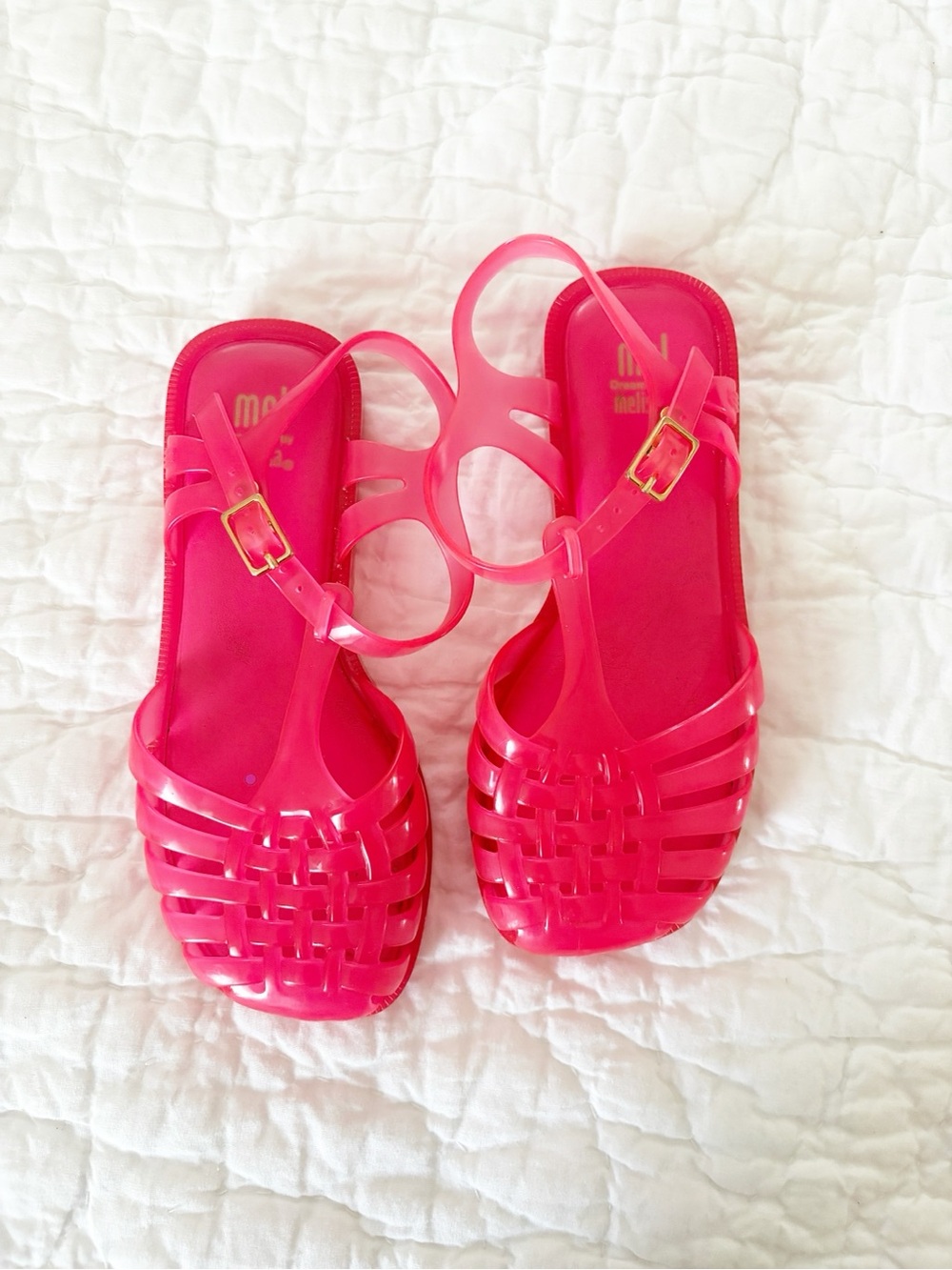 13 • Mel by Melissa mini Melissa Pink Jelly Sandals with Buckle Strap